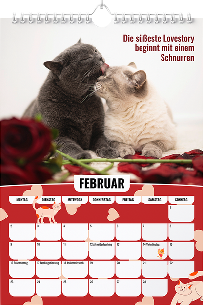 Sinas Color Cats - Ein Jahr voller Farben, Freude und Fantasie: Katzen-Kalender 2026 - Wandkalender A3 mit Spiralbindung - Süße Katzen Bilder und motivierende Sprüche für das ganze Jahr